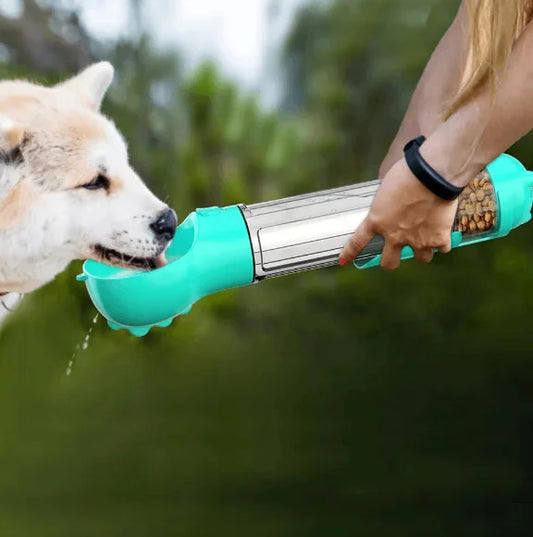 PawDreams™ 3-in-1 Portable Dog Water Bottle & Food Dispenser