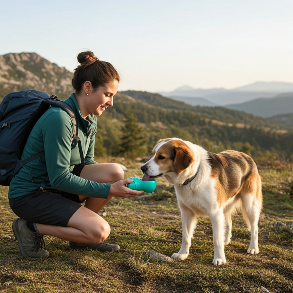 PawDreams™ 3-in-1 Portable Dog Water Bottle & Food Dispenser